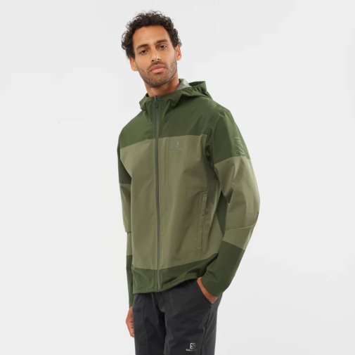 Olive Salomon Outrack Waterproof 2.5L Men's Shell Jackets | PH 75034B